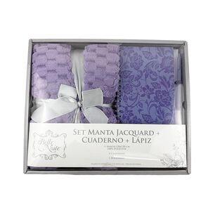 Set Manta Jacquard Belle Noite + Cuaderno Y L&aacute;piz