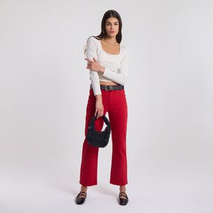 Polera Crop Manga Larga Cuello Cuadrado Mujer Rolly Go