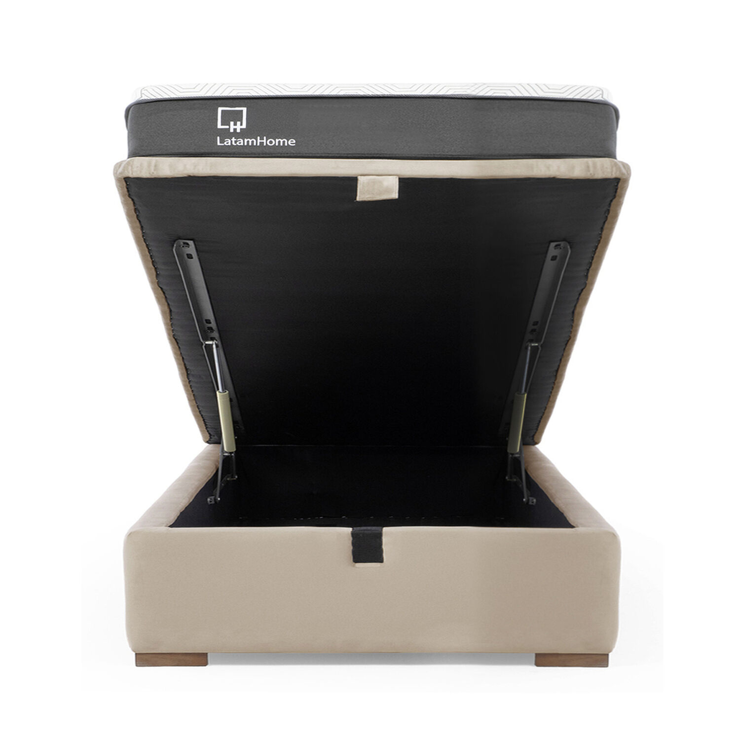 Cama Funcional Boxet Full 1.35 Mt Colchon Resortes New Top Funda Lavable Beige image number 1.0