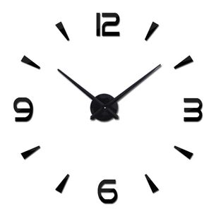 Reloj De Pared Con Pegatinas De Espejo Acr&iacute;lico Negro21