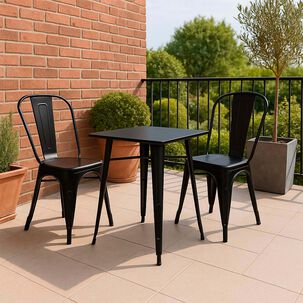Mesa Metal Tolix Negra 70x70 Cm