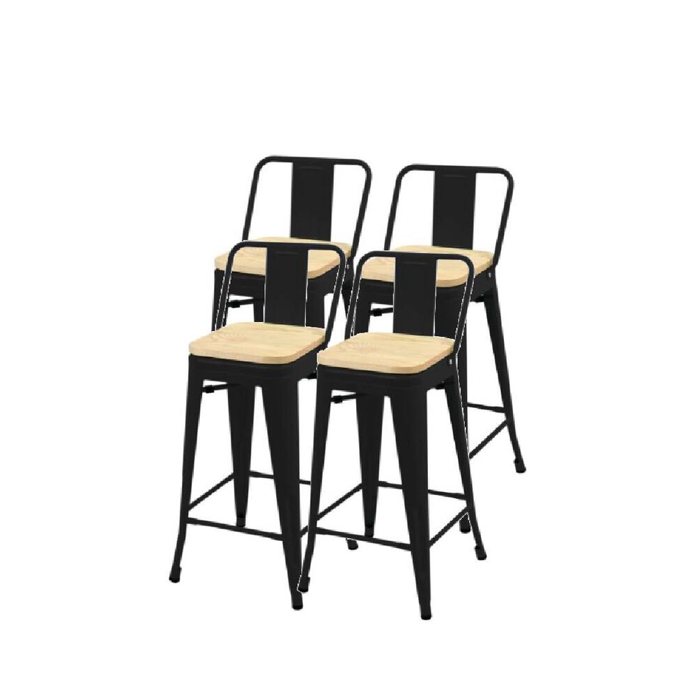 Pack 4 Taburetes Tolix Madera Clara (77cm) image number 0.0