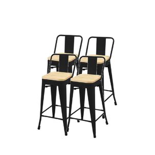 Pack 4 Taburetes Tolix Madera Clara (77cm)