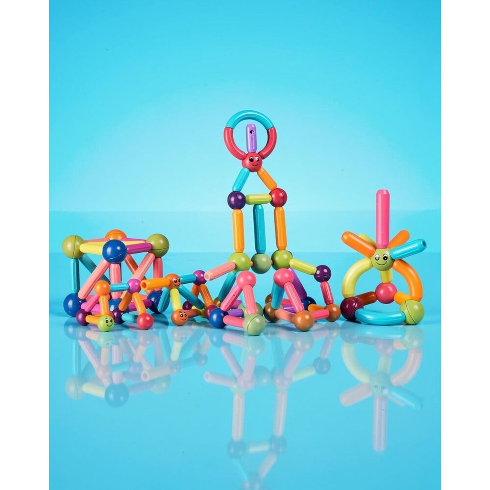 Set Juguetes Barras Imanes Did&aacute;cticos Magn&eacute;ticos 60 Piezas image number 9.0