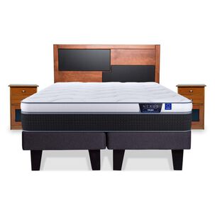 Cama Europea Flex Nexus / 2 Plazas / Base Dividida + Set De Maderas