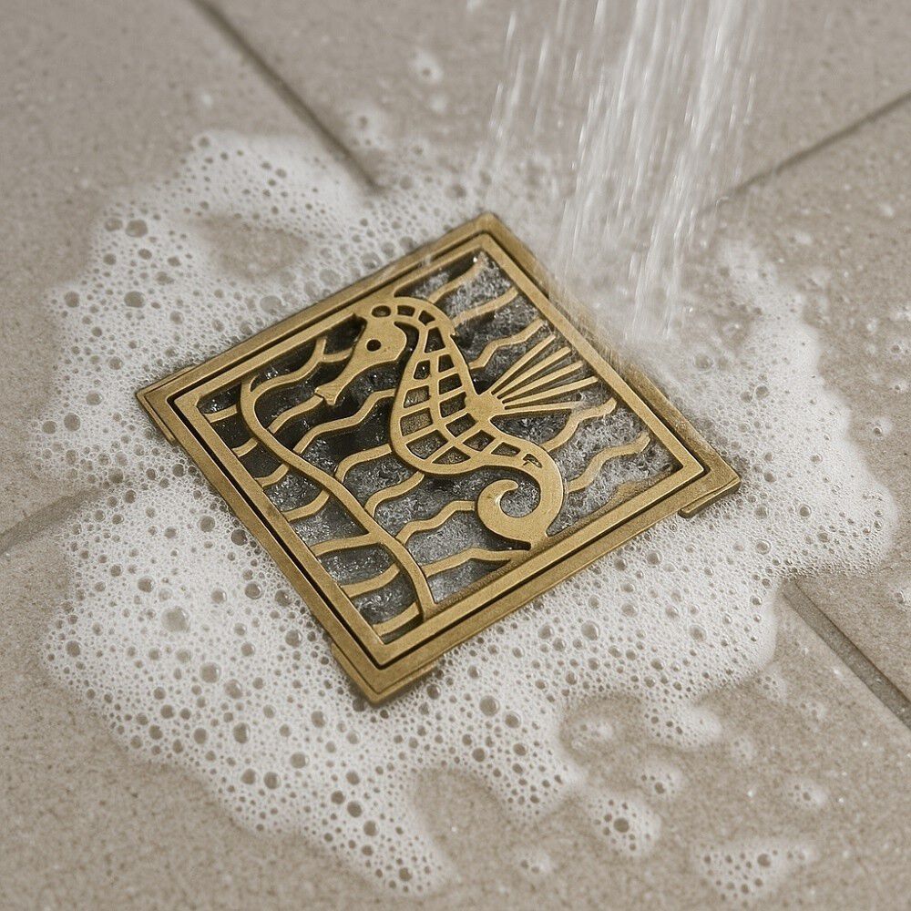 Rejilla Pileta Cuadrada 100mm Bronce Acero Inoxidable Poli image number 2.0