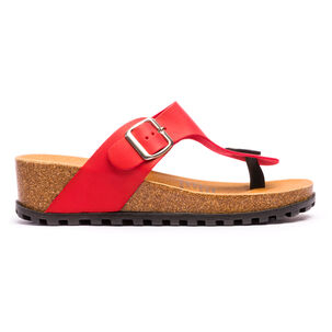Sandalia Mujer Rojo Razo Chancleta