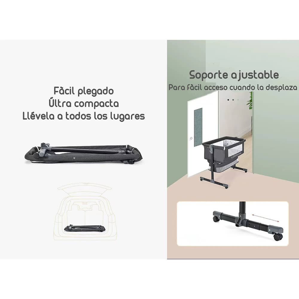 Cuna Colecho Con Mudador Y Accesorios Lubabycas Gris image number 3.0