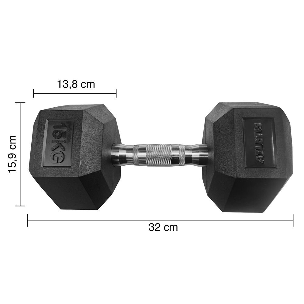 Mancuerna Hexagonal 15 Kg Negro image number 2.0