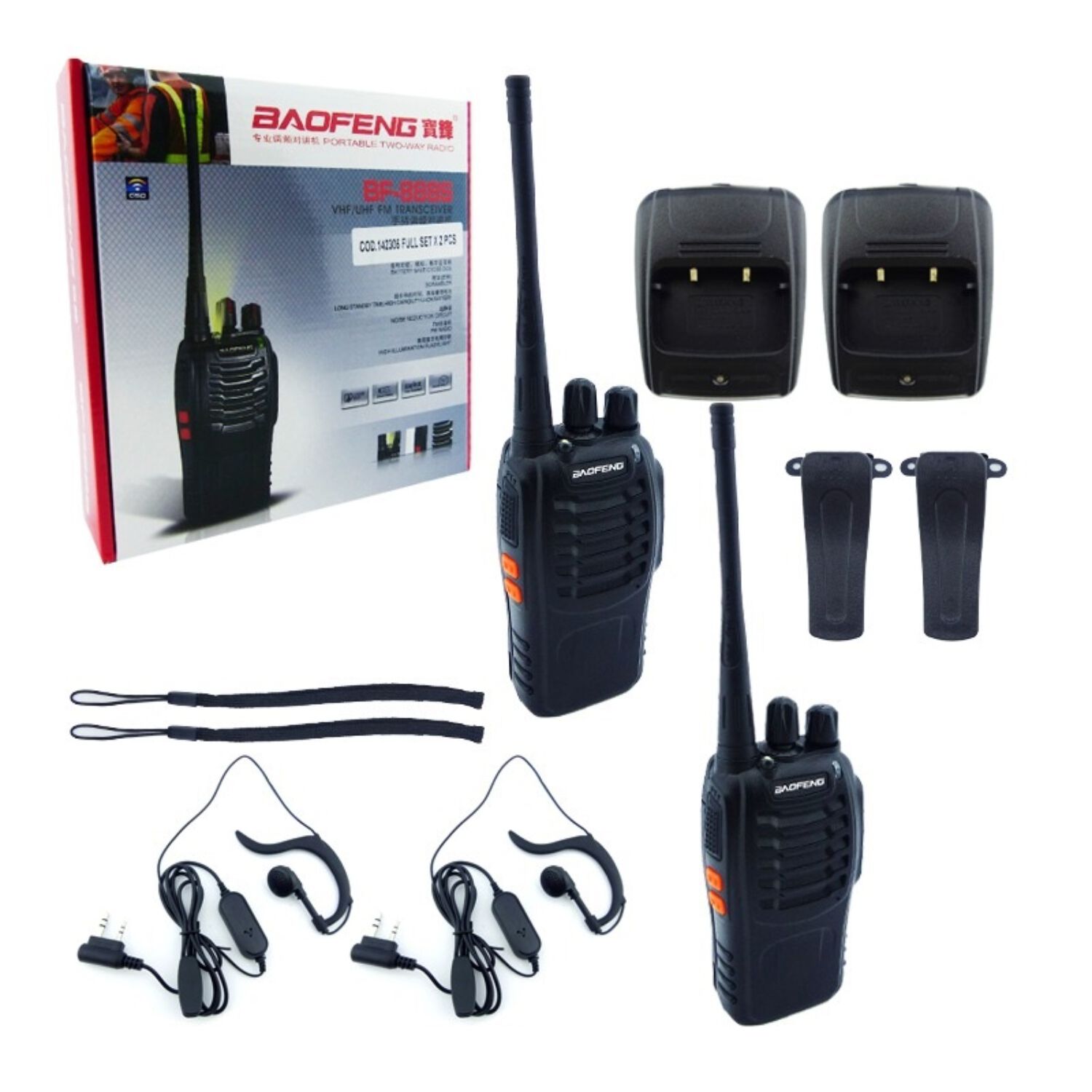 Radio Handy Portatil Set X 2 Pcs Recargable Baofeng Mod.bf-888s Full En Caja image number 1.0