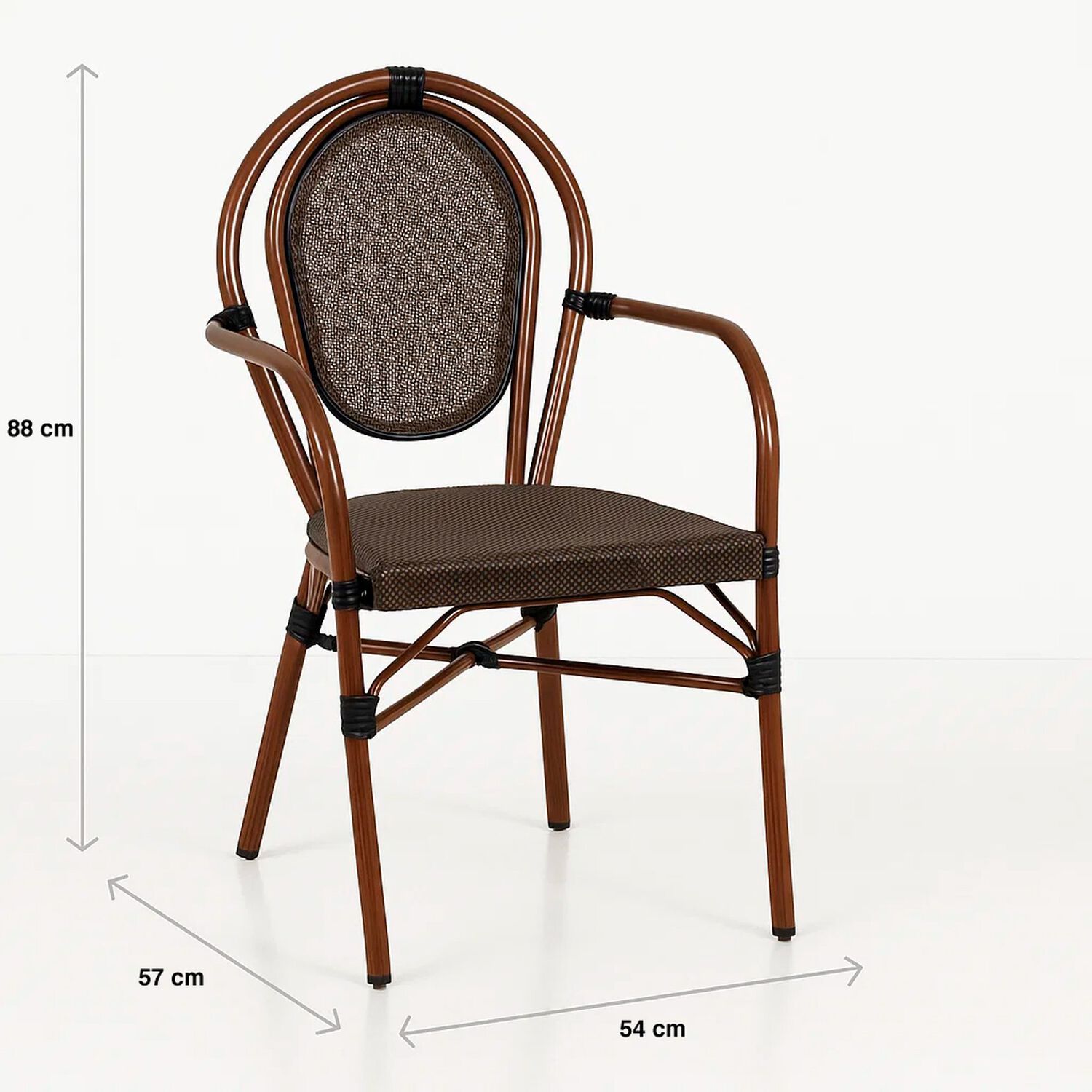 Pack De 4 Sillas Provence Parisina Rattan Con Reposabrazos - Caf&eacute; Oscuro image number 3.0