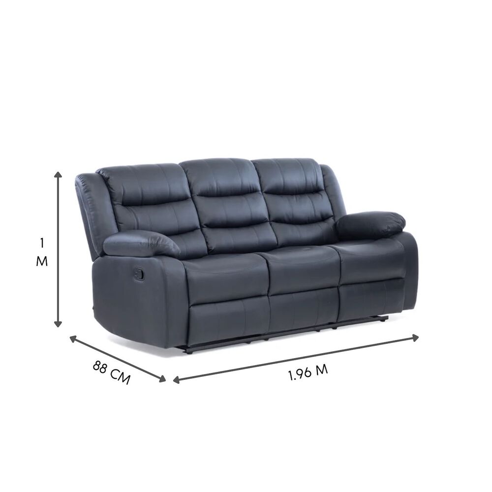 Sof&aacute; 3 Cuerpos Reclinable Moderno Roma Km060s image number 2.0