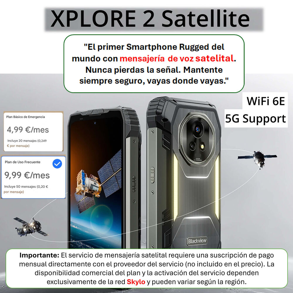 Blackview Xplore 2 - Celular Satelital 5g 20000mah 12+256gb image number 1.0
