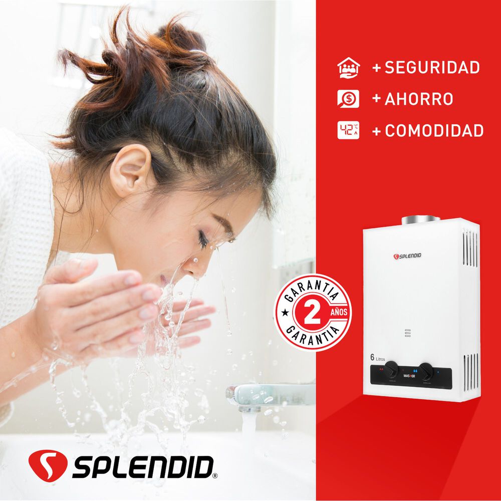 Calefont 6 Litros Gas Licuado Tiro Natural Splendid image number 4.0