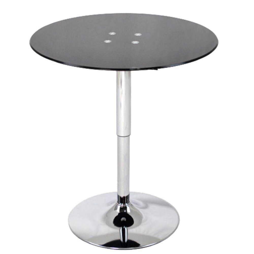 Set 3 Mesas De Bar Vidrio Templado Negro Regulable 60 Cm Di&aacute;metro image number 1.0