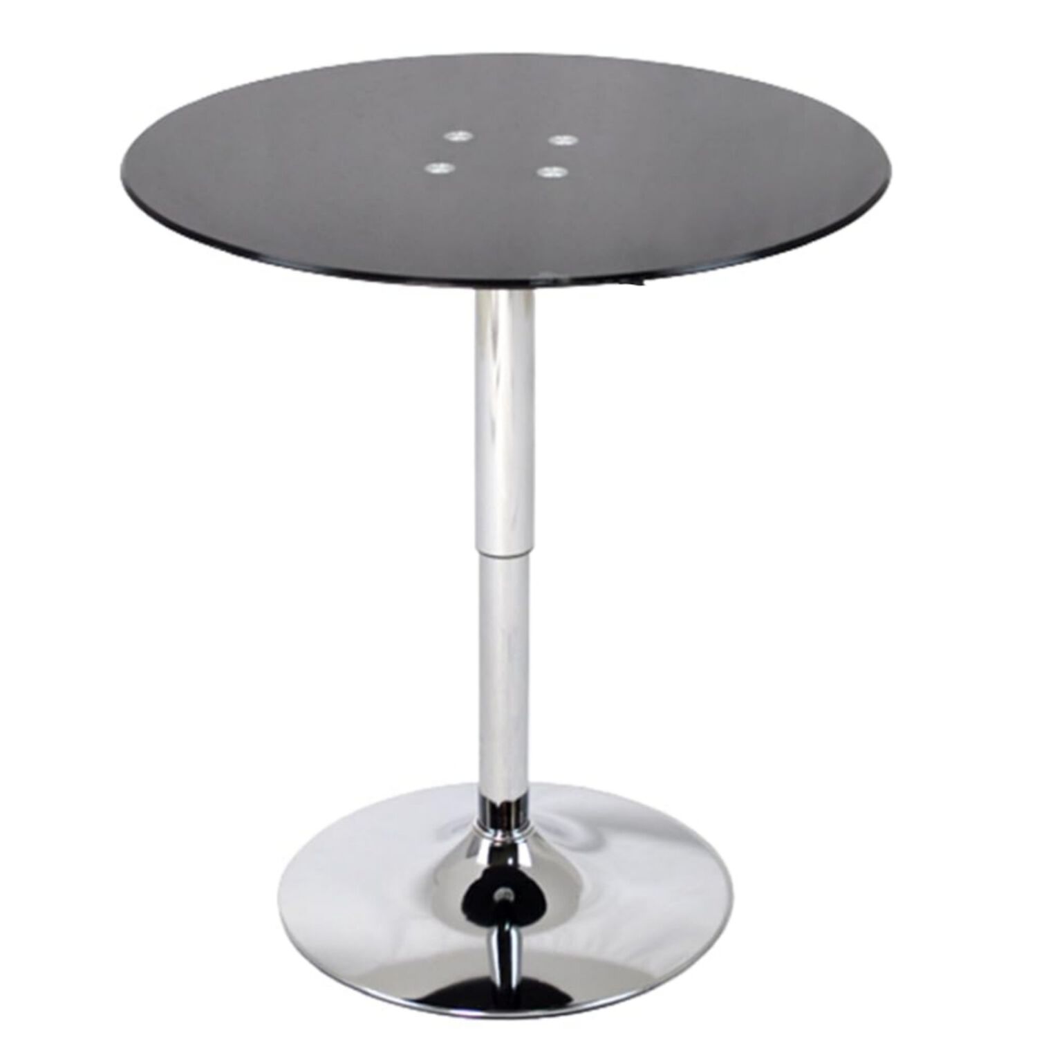 Set 3 Mesas De Bar Vidrio Templado Negro Regulable 60 Cm Di&aacute;metro image number 1.0