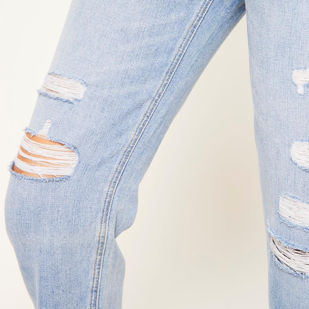 Jeans Con Roturas Tiro Alto Baggy Mujer Rolly Go image number 5.0