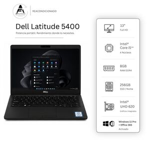 Notebook Dell 5400 I5 8th 8gb 256gb - Win11 Office - Reacondicionado Profesional
