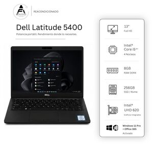 Notebook Dell 5400 I5 8th 8gb 256gb - Win11 Office - Reacondicionado Profesional