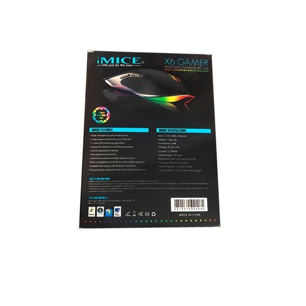 Mouse Gamer Premium Imice X6 6400 Dpi Retroiluminado image number 2.0