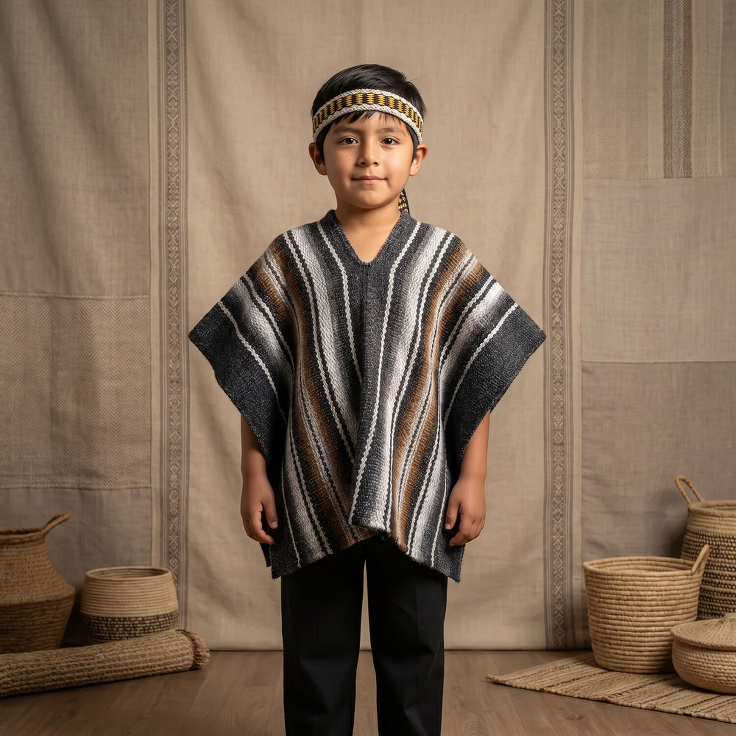 Traje T&iacute;pico Mapuche Con Accesorios Trapelacucha - Disfraz image number 6.0