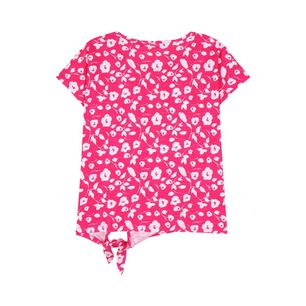 Polera Print Con Amarras En Pretina Manga Corta Cuello Redondo Mujer Geeps