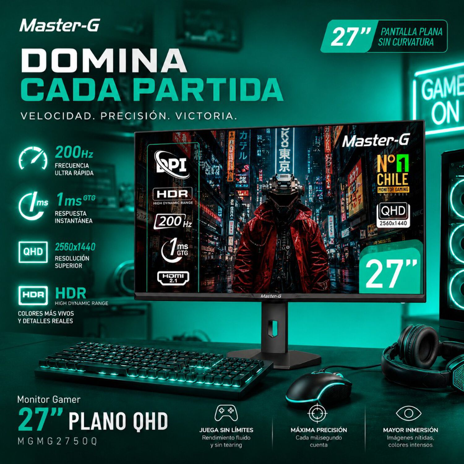 Monitor Gamer 27" Qhd Ips Pivote 90 200hz 1ms Mgmg2750q image number 4.0