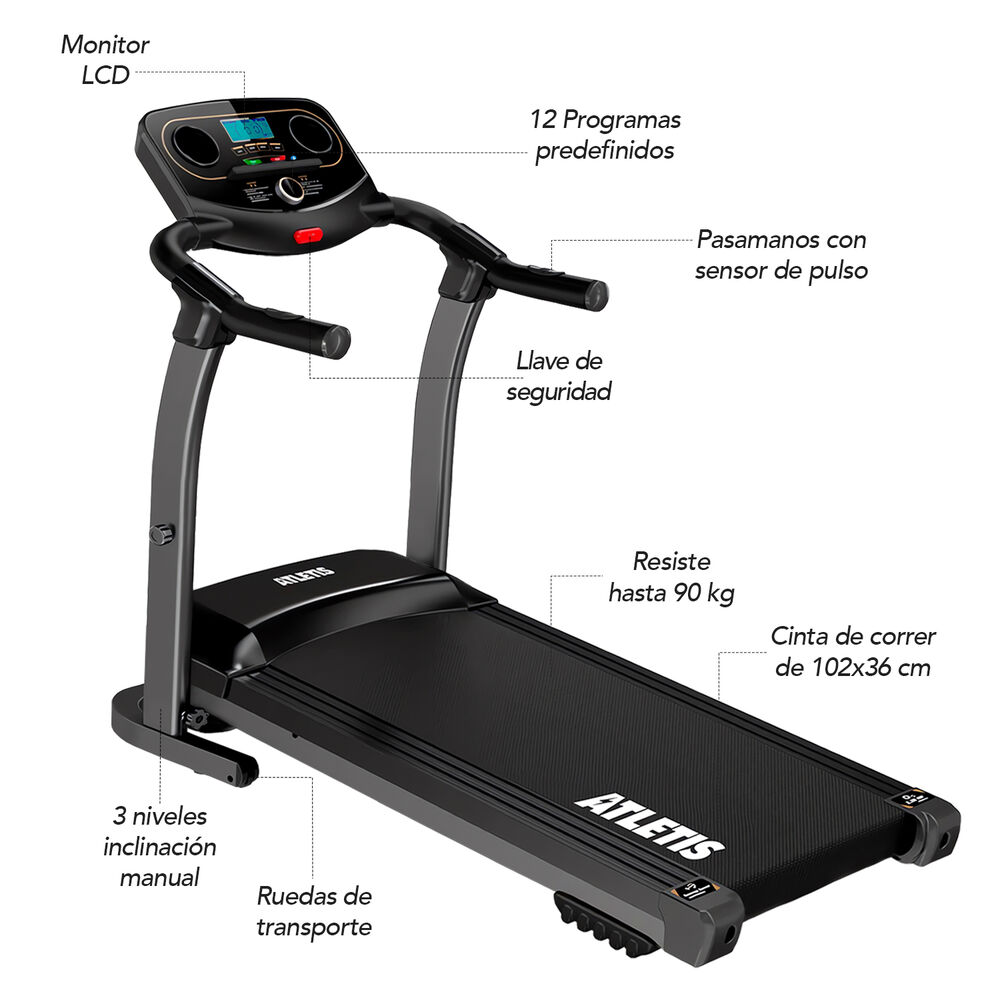 Trotadora Plegable M201 Bluetooth Negro image number 3.0