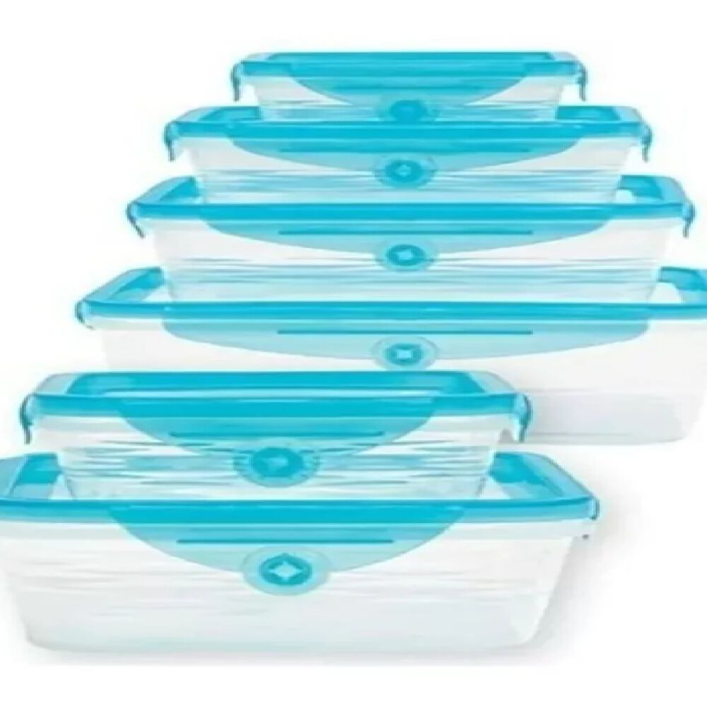 Tuper Tupper Hermetico Pack 6 + Tapa Silicona Flexible Color Celeste image number 0.0