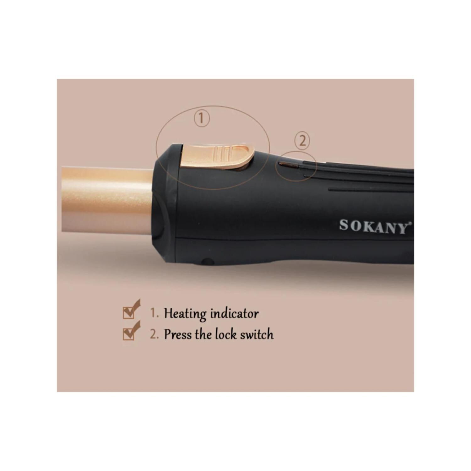 Ondulador Rizador De Pelo Telescopio Portatil Hb-787 Sokany image number 2.0