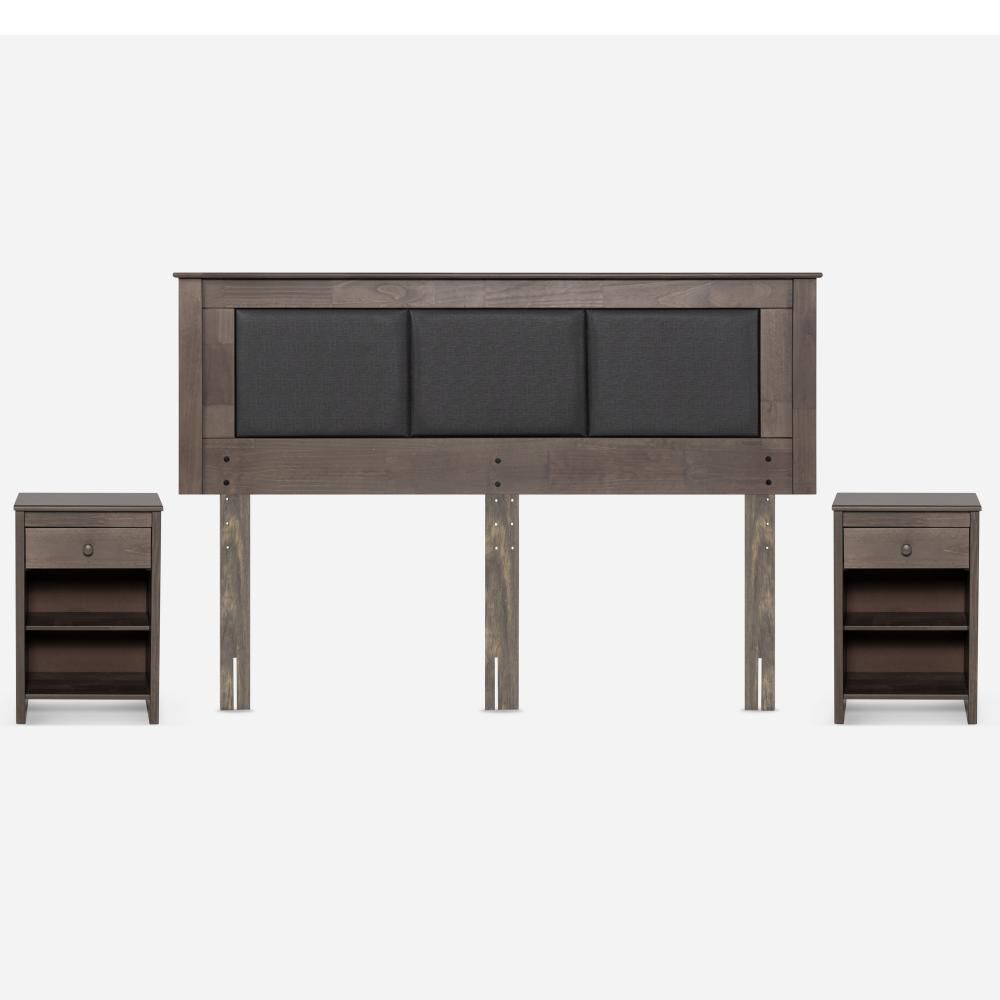 Cama Europea Rosen New Style 4 Plus / King / Base Dividida  + Set Maderas Rachel Gris image number 2.0