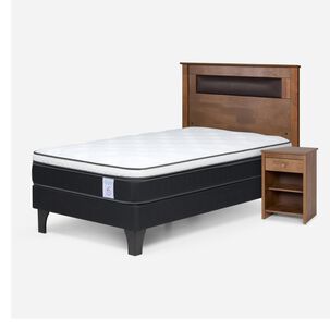 Cama Europea Rosen New Style 6 / 1.5 Plazas / Base Normal + Set De Maderas