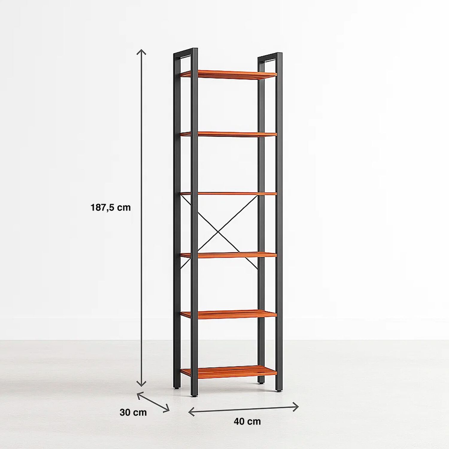 Estanter&iacute;a Industrial Blackline Con 6 Repisas 40x30x187.5 image number 3.0