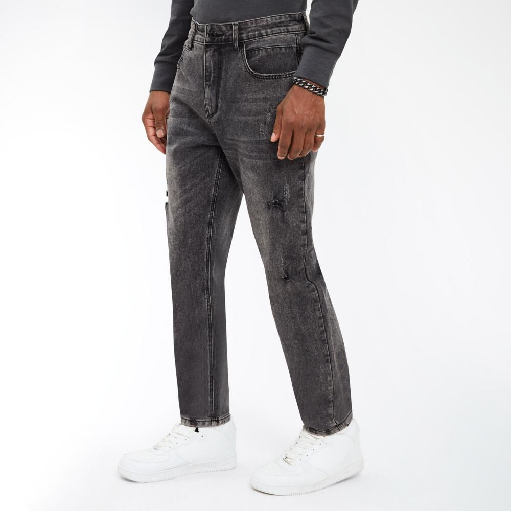 Jeans Tiro Medio Regular Hombre Az Black image number 2.0