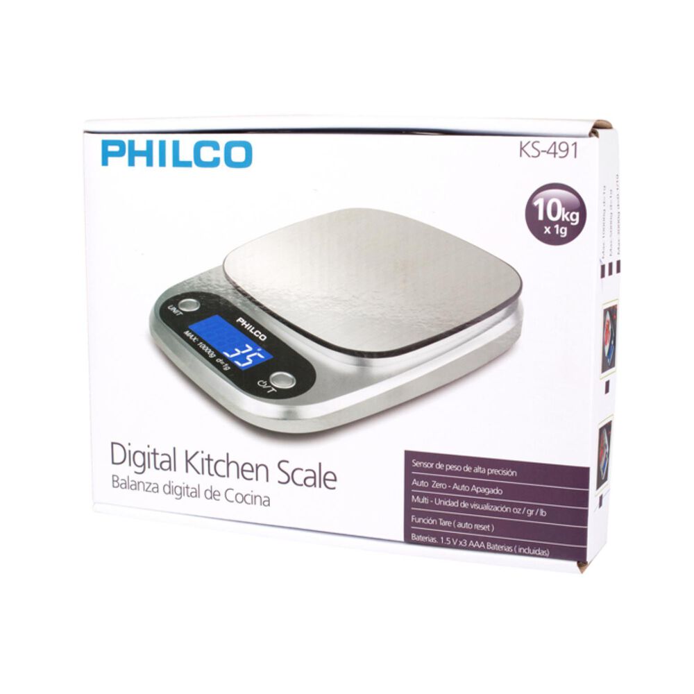 Pesa Balanza Digital De Cocina 10kg Metalico Ks491 image number 3.0