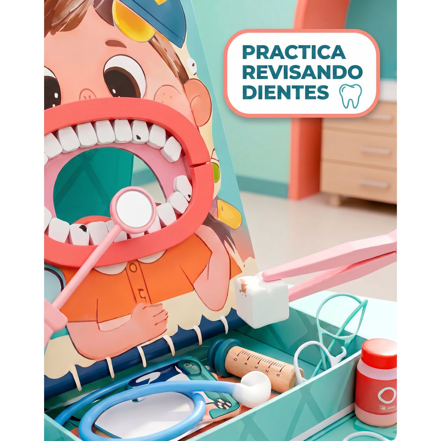 Set Juego De Roles Doctor- Dentista Juego Madera Ni&ntilde;os image number 19.0