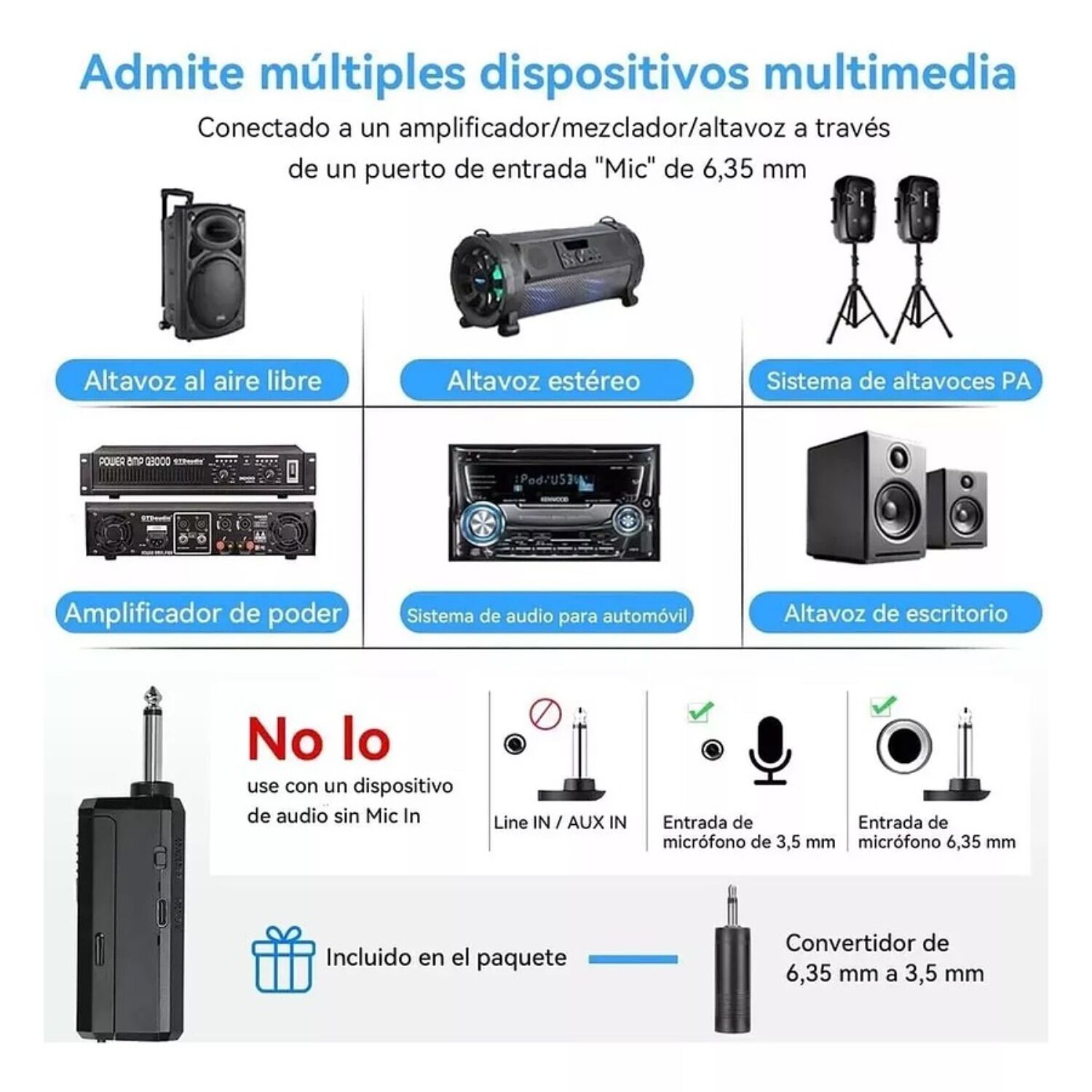 Micr&oacute;fono Inal&aacute;mbrico Profesional Karaoke Kit 2pcs image number 0.0