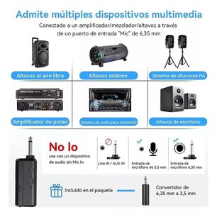 Micr&oacute;fono Inal&aacute;mbrico Profesional Karaoke Kit 2pcs