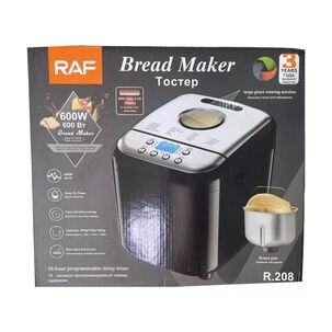 Máquina De Hacer Pan Horno Eléctrico Raf R208 Negro