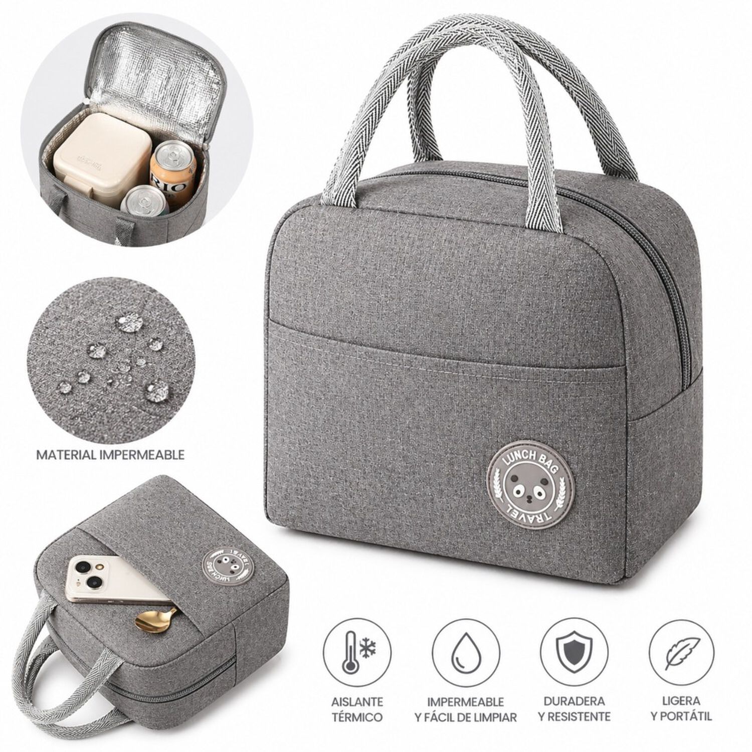 Lonchera T&eacute;rmica Port&aacute;til Unisex Almuerzo Colaci&oacute;n Multiuso image number 17.0
