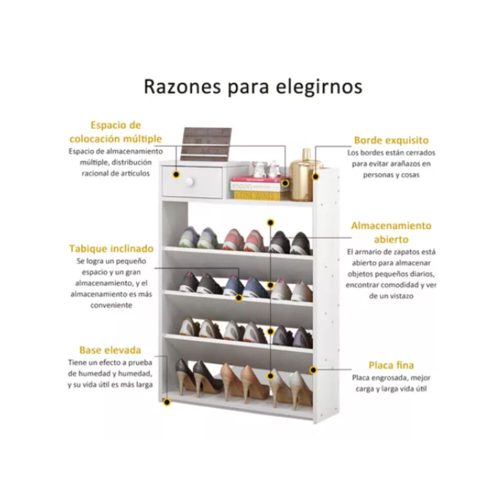 Zapatera De Madera 6 Niveles Organizador Ultra Delgado image number 6.0