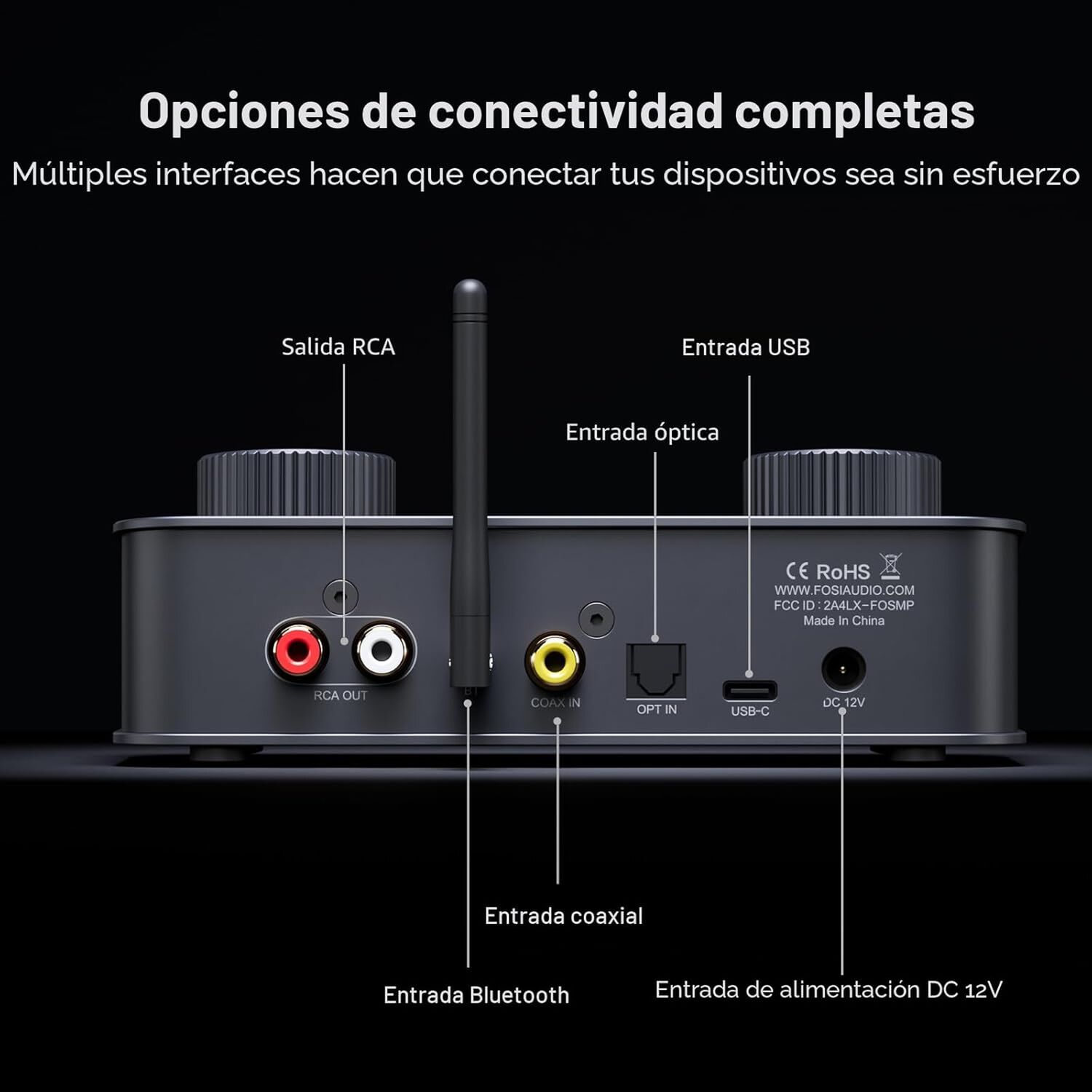 Amplificador Dac Aud&iacute;fonos Bluetooth Usb-c Fosi Audio K7 image number 2.0