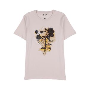 Polera Estampada Manga Corta Cuello Redondo Hombre Az Black