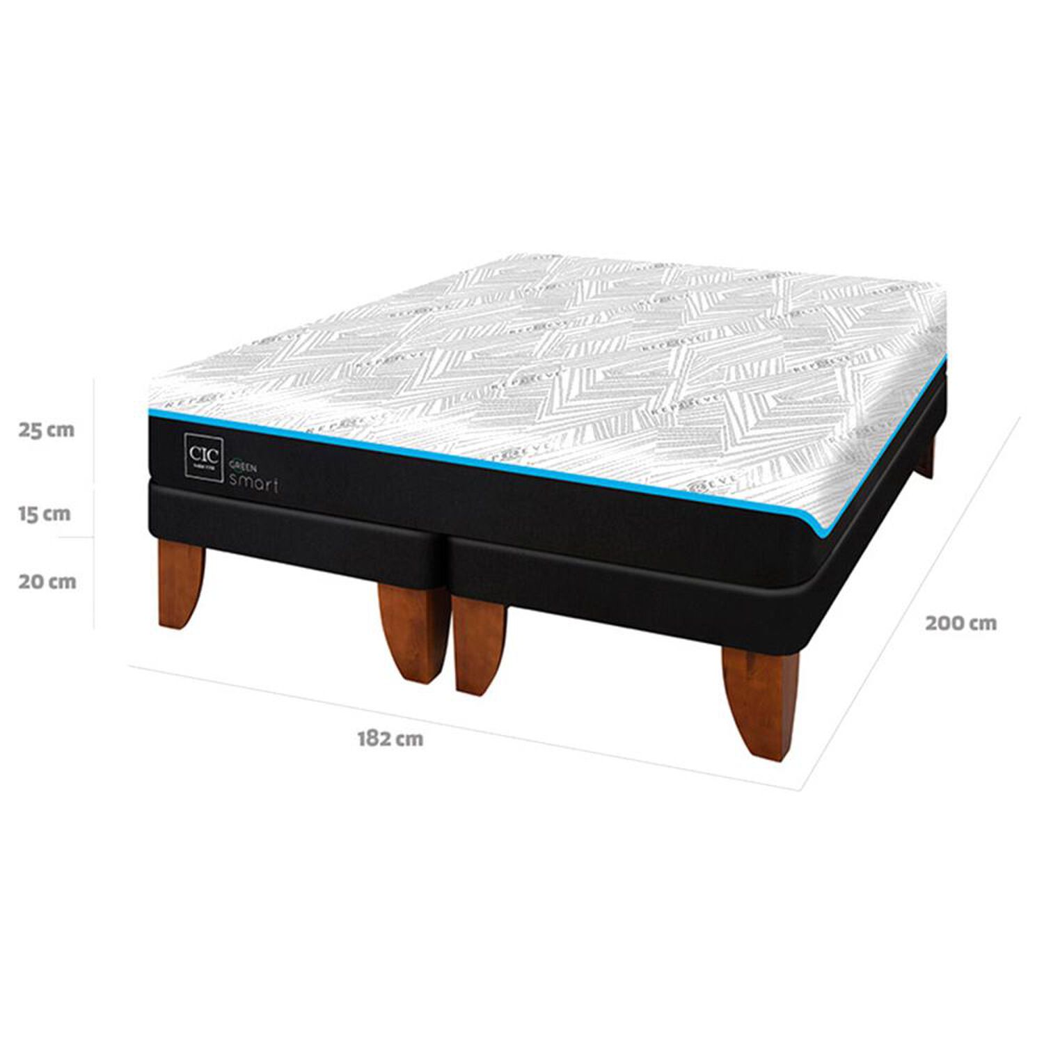 Cama Europea Cic Green Infinity / King / Base Dividida image number 6.0
