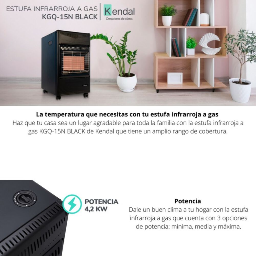 Cale. Gas Kendal Interior 15 Kg Negra image number 1.0