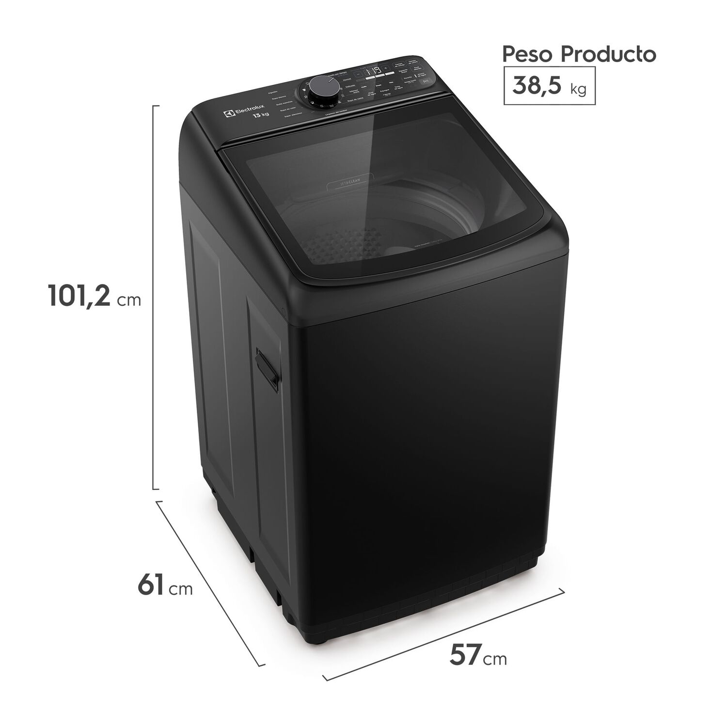 Lavadora Autom&aacute;tica 13kg Carga Superior Inverter Emtl13ib Negra image number 2.0