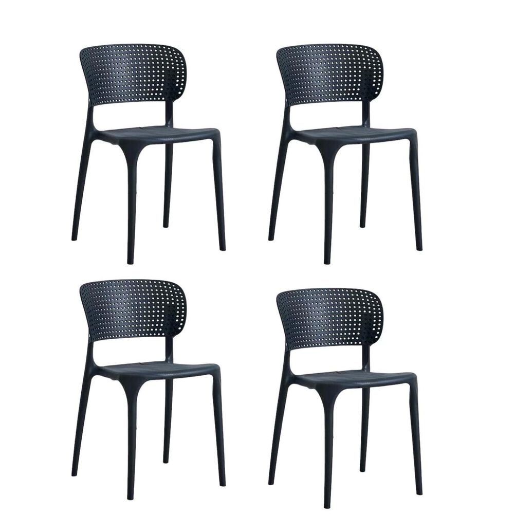 Pack 4 Silla Escritorio Apilable Negras image number 0.0