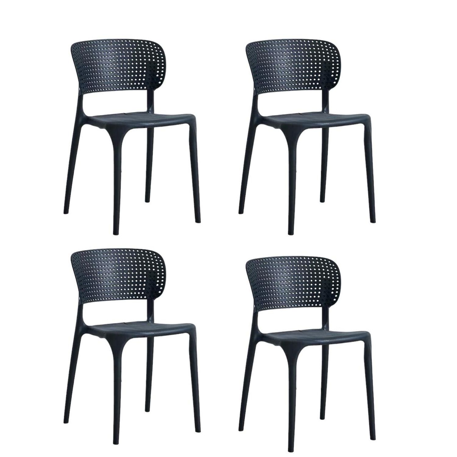 Pack 4 Silla Escritorio Apilable Negras image number 0.0