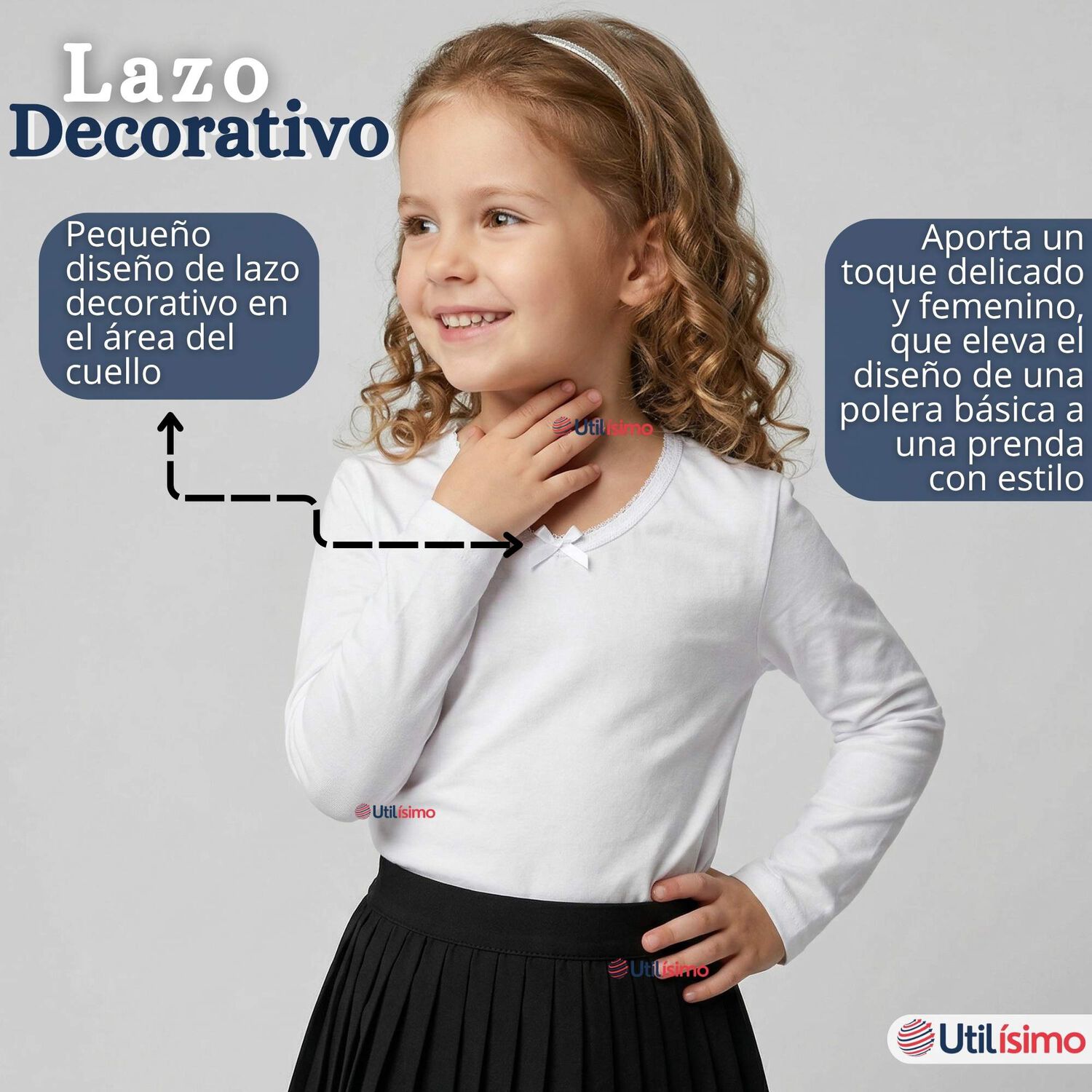 Pack 3 Camisetas Poleras Algod&oacute;n Cuello Redondo Blanca Primera Capa Manga Larga Ni&ntilde;a image number 6.0