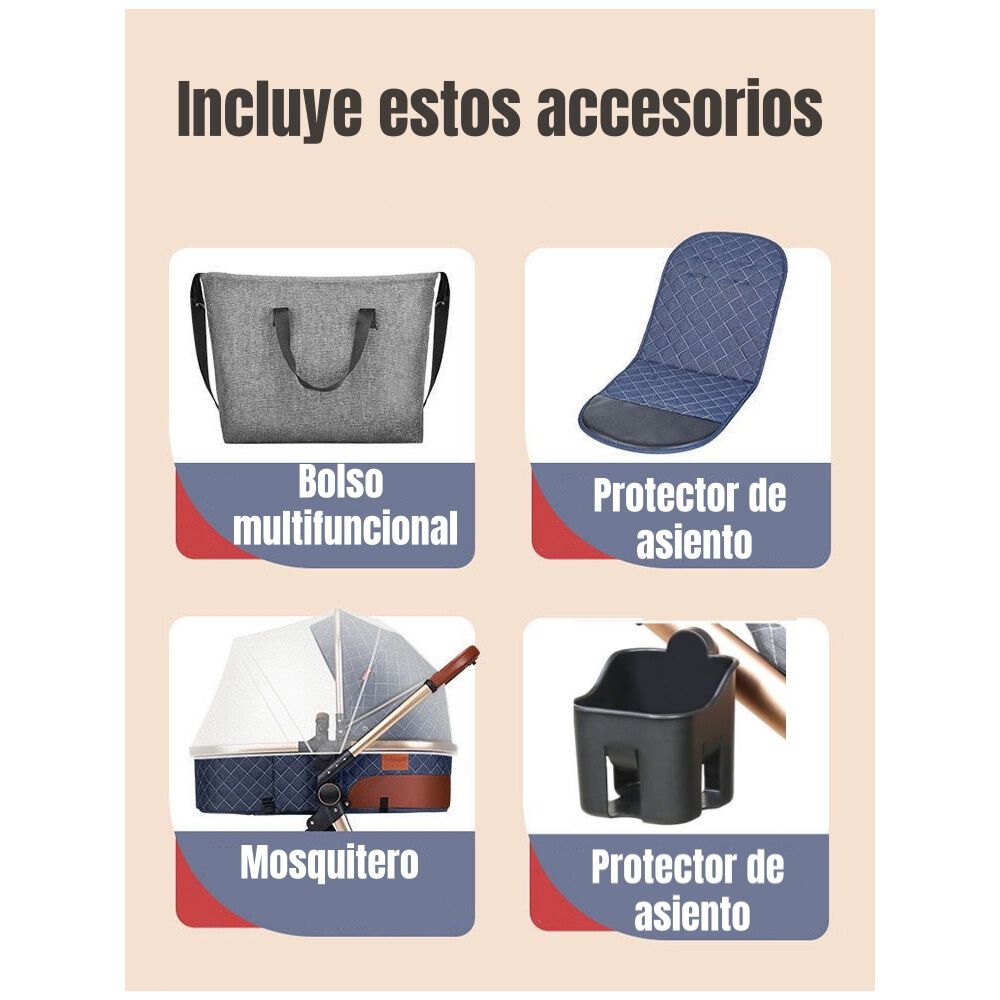 Coche Travel System Con Accesorios Musso Gris Lubabycas image number 2.0